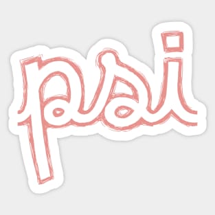 Psi Cursive Greek Letter Sticker